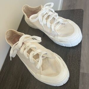 Cream Canvas Sneakers